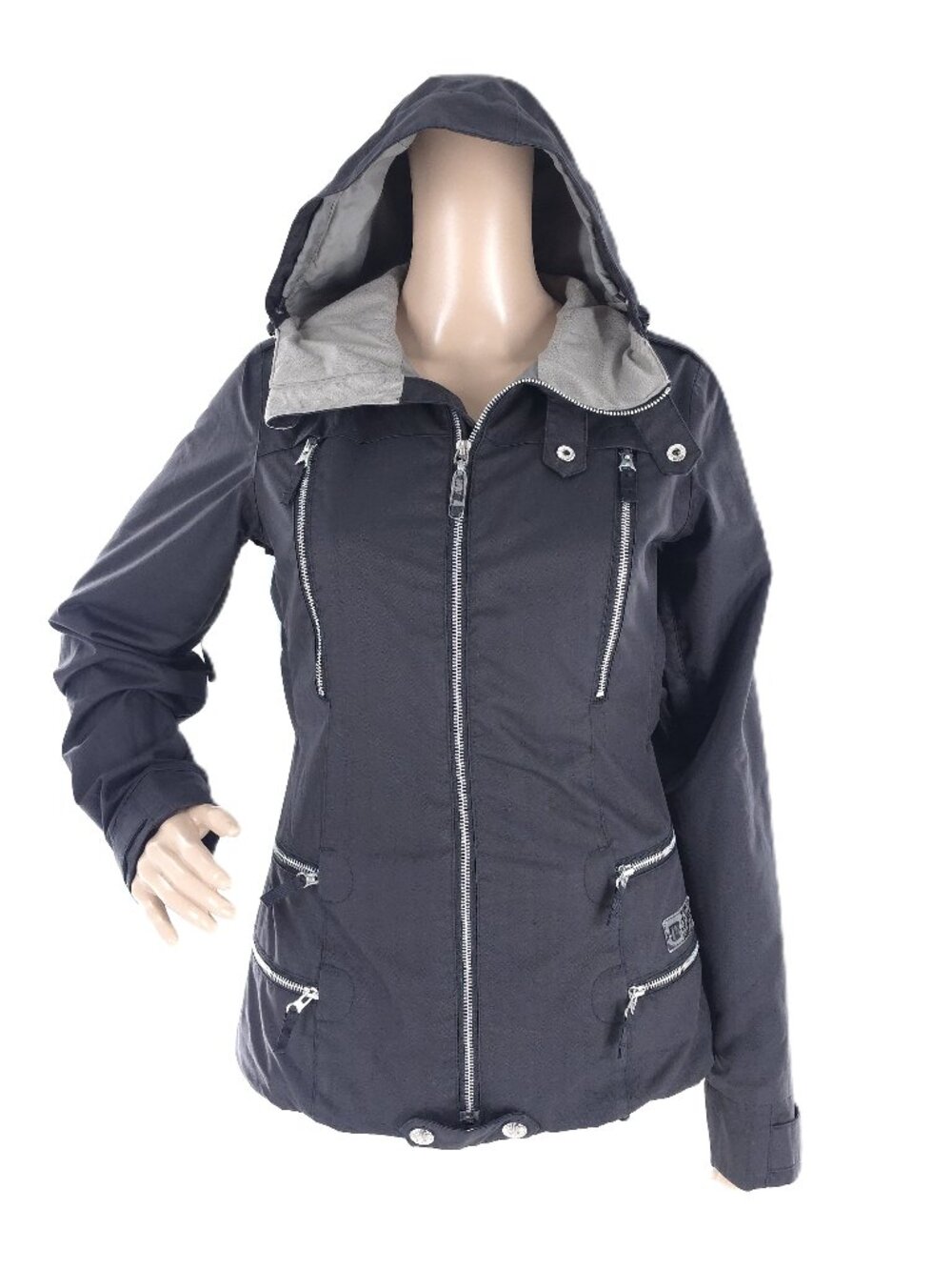 Burton Women Dry Ride Ski Jacket Hooded Vents Color Black Size XS
